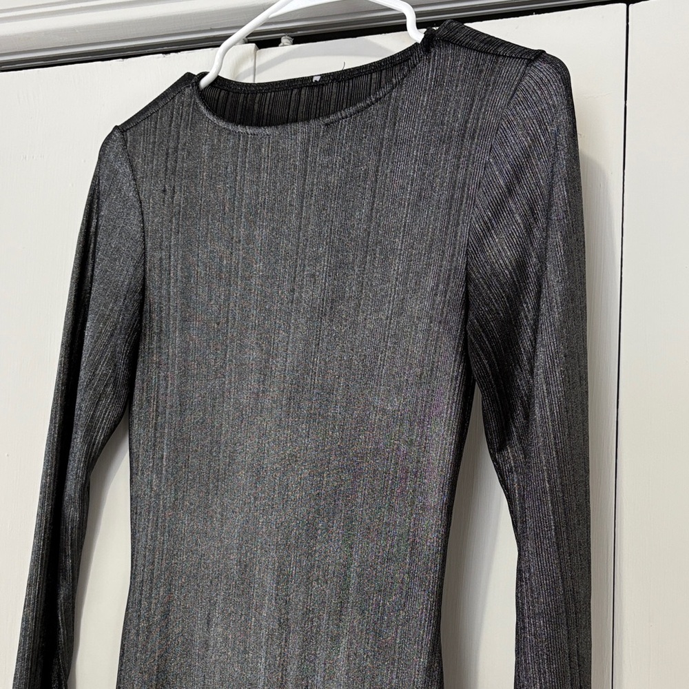 Elegant Black Long Sleeve Dress with shimmer